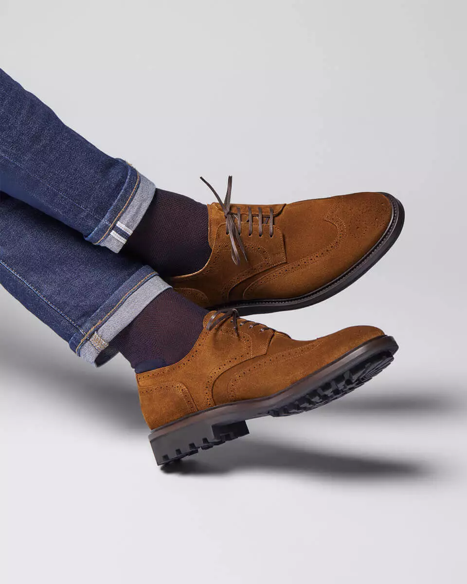 suede derbies homme marron